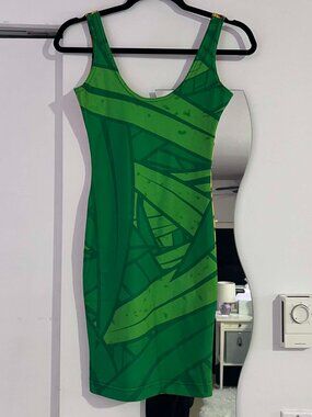 Burning Artists Collective Printed Spandex Reversible Bodycon Festival Dress